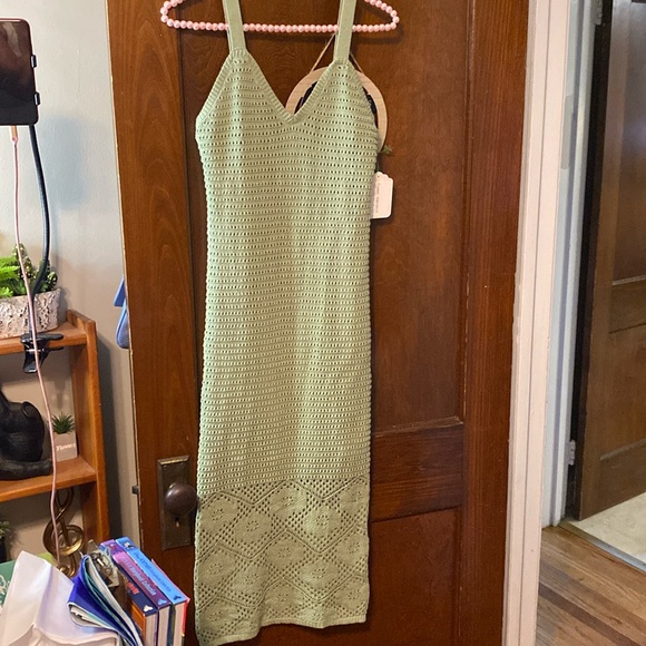 Beautiful sage Sweet Republic crochet midi dress 😍😍😍 - Picture 1 of 12